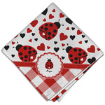 Ladybugs & Gingham Cloth Dinner Napkin - Single w/ Name or Text