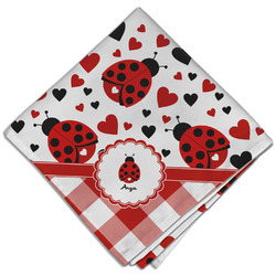 Ladybugs & Gingham Cloth Dinner Napkin - Single w/ Name or Text