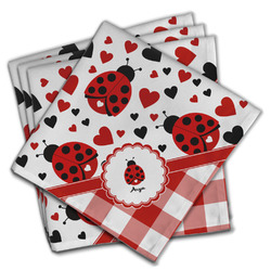 Ladybugs & Gingham Cloth Napkins (Set of 4) (Personalized)