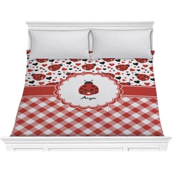 Ladybugs & Gingham Comforter - King (Personalized)