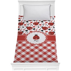 Ladybugs & Gingham Comforter - Twin (Personalized)