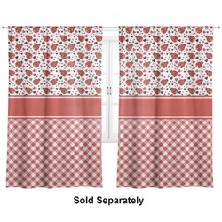 Ladybugs & Gingham Curtain Panel - Custom Size