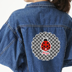 Ladybugs & Gingham Twill Iron On Patch - Custom Shape - 2XL - Set of 4 (Personalized)