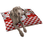 Ladybugs & Gingham Dog Bed - Large w/ Name or Text