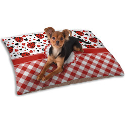 Ladybugs & Gingham Dog Bed - Small w/ Name or Text