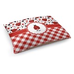 Ladybugs & Gingham Dog Bed - Medium w/ Name or Text