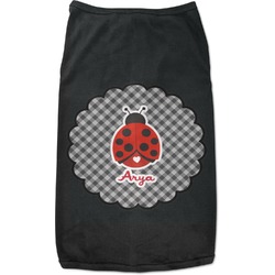 Ladybugs & Gingham Black Pet Shirt - 2XL (Personalized)