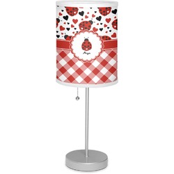 Ladybugs & Gingham 7" Drum Lamp with Shade Polyester (Personalized)