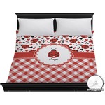 Ladybugs & Gingham Duvet Cover - King (Personalized)