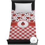 Ladybugs & Gingham Duvet Cover - Twin (Personalized)