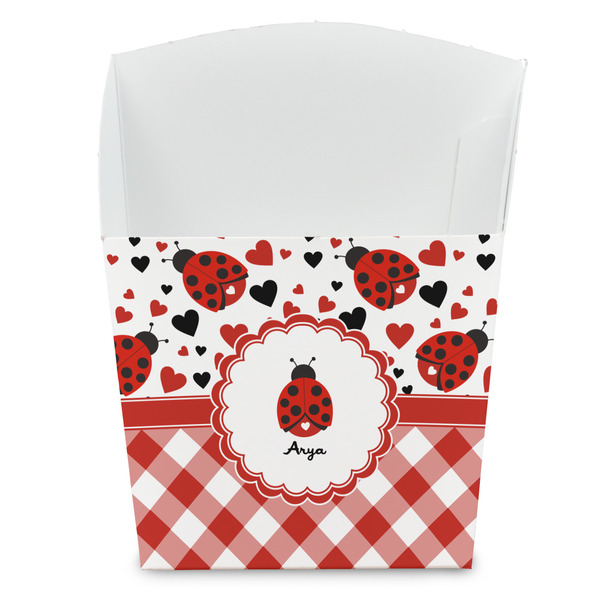 Custom Ladybugs & Gingham French Fry Favor Boxes (Personalized)