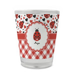 Ladybugs & Gingham Glass Shot Glass - 1.5 oz - Set of 4 (Personalized)