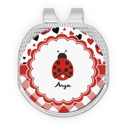 Ladybugs & Gingham Golf Ball Marker - Hat Clip - Silver