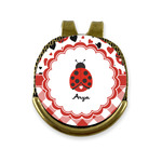 Ladybugs & Gingham Golf Ball Marker - Hat Clip - Gold