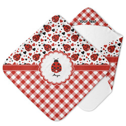 Ladybugs & Gingham Hooded Baby Towel (Personalized)