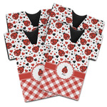 Ladybugs & Gingham Jersey Bottle Cooler - Set of 4 (Personalized)