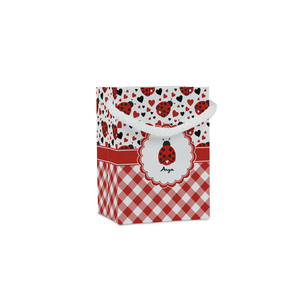 Custom Ladybugs & Gingham Jewelry Gift Bags - Gloss (Personalized)