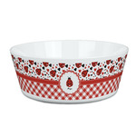 Ladybugs & Gingham Kid's Bowl (Personalized)