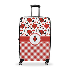 Ladybugs & Gingham Suitcase - 28" Large - Checked w/ Name or Text