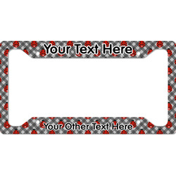 Ladybugs & Gingham License Plate Frame - Style A (Personalized)