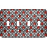 Ladybugs & Gingham Light Switch Cover (4 Toggle Plate)