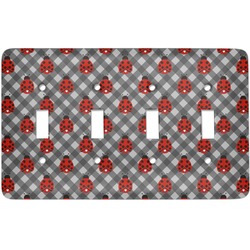 Ladybugs & Gingham Light Switch Cover (4 Toggle Plate)