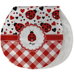 Ladybugs & Gingham Burp Pad - Velour w/ Name or Text