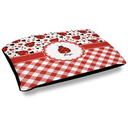 Ladybugs & Gingham Outdoor Dog Bed - Large (Personalized)