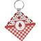 Ladybugs & Gingham Personalized Diamond Key Chain