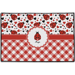 Ladybugs & Gingham Door Mat - 36"x24" (Personalized)