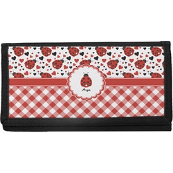 Ladybugs & Gingham Canvas Checkbook Cover (Personalized)