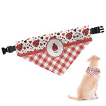 Ladybugs & Gingham Dog Bandana - Medium (Personalized)