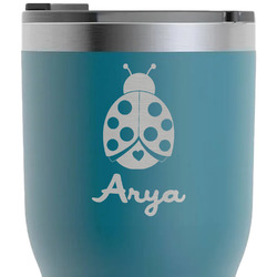 Ladybugs & Gingham RTIC Tumbler - Dark Teal - Laser Engraved - Single-Sided (Personalized)