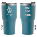 Ladybugs & Gingham RTIC Tumbler - Dark Teal - Laser Engraved - Double-Sided (Personalized)