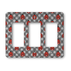 Ladybugs & Gingham Rocker Style Light Switch Cover - Three Switch