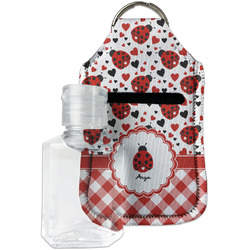 Ladybugs & Gingham Hand Sanitizer & Keychain Holder - Small (Personalized)
