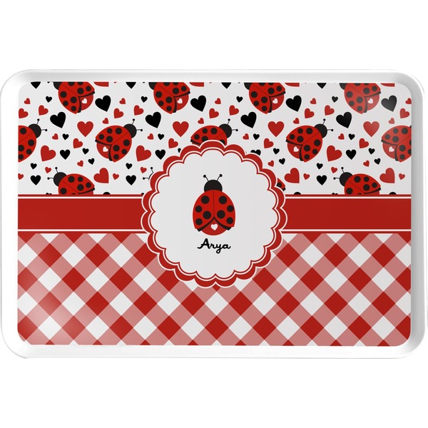 Custom Ladybugs & Gingham Serving Tray (Personalized)