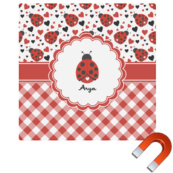 Ladybugs & Gingham Square Car Magnet - 6" (Personalized)