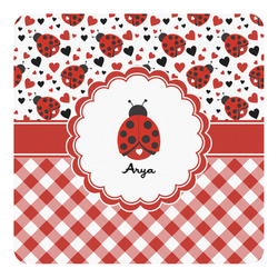 Ladybugs & Gingham Square Decal - XLarge (Personalized)