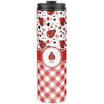 Ladybugs & Gingham Stainless Steel Skinny Tumbler - 20 oz (Personalized)