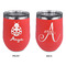 Ladybugs & Gingham Stainless Wine Tumblers - Coral - Double Sided - Approval