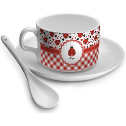 Ladybugs & Gingham Tea Cup - Single (Personalized)