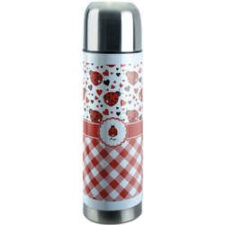 Ladybugs & Gingham Stainless Steel Thermos (Personalized)