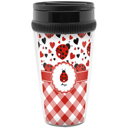 Ladybugs & Gingham Acrylic Travel Mug without Handle (Personalized)