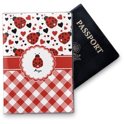 Ladybugs & Gingham Vinyl Passport Holder (Personalized)