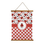 Ladybugs & Gingham Wall Hanging Tapestry - Tall (Personalized)