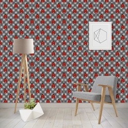 Ladybugs & Gingham Wallpaper & Surface Covering (Water Activated - Removable)