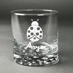 Ladybugs & Gingham Whiskey Glass (Single) (Personalized)