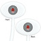 Ladybugs & Gingham White Plastic 7" Stir Stick - Double Sided - Oval - Front & Back