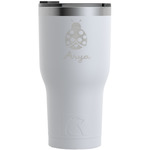 Ladybugs & Gingham RTIC Tumbler - White - Engraved Front (Personalized)